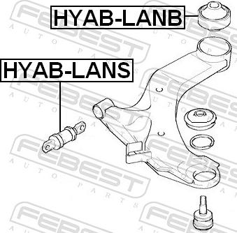 Febest HYAB-LANB - Сайлентблок, важіль підвіски колеса autozip.com.ua