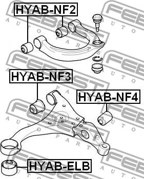 Febest HYAB-NF4 - Сайлентблок, важеля підвіски колеса autozip.com.ua