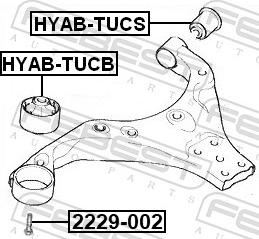 Febest HYAB-TUCS - Сайлентблок, важіль підвіски колеса autozip.com.ua