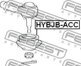 Febest HYBJB-ACC - Ремкомплект, наконечник поперечної рульової тяги autozip.com.ua