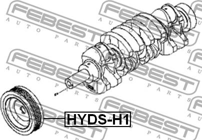 Febest HYDS-H1 - Ремінний шків, колінчастий вал autozip.com.ua