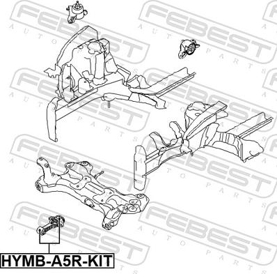 Febest HYMB-A5R-KIT - Подушка, підвіска двигуна autozip.com.ua