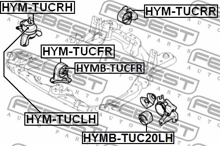 Febest HYMB-TUCFR - Сайлентблок передней подушки двигателя HYUNDAI TUCSON 2004-2010 пр-во FEBEST autozip.com.ua