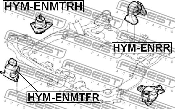 Febest HYM-ENMTRH - Подушка, підвіска двигуна autozip.com.ua