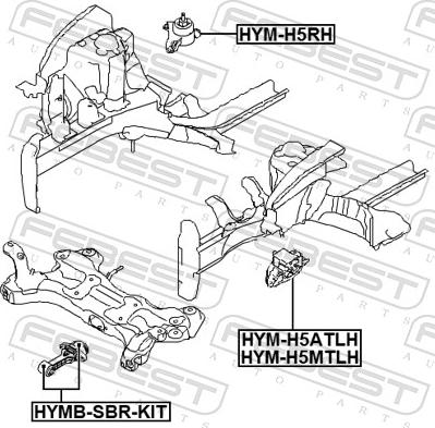 Febest HYM-H5RH - Подушка, підвіска двигуна autozip.com.ua