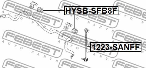 Febest HYSB-SFB8F - Втулка, стабілізатор autozip.com.ua