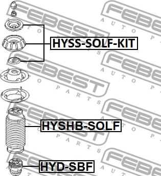 Febest HYSS-SOLF-KIT - Опора стійки амортизатора, подушка autozip.com.ua