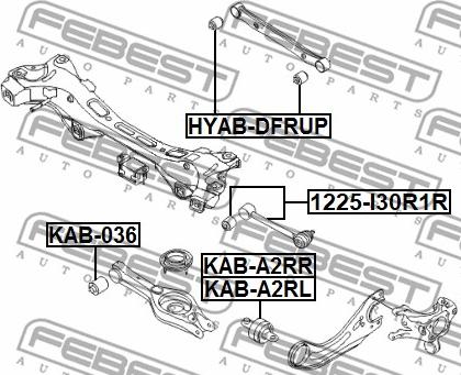 Febest KAB-A2RR - Сайлентблок, важеля підвіски колеса autozip.com.ua