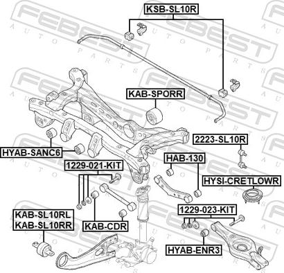 Febest KSB-SL10R - Втулка, стабілізатор autozip.com.ua