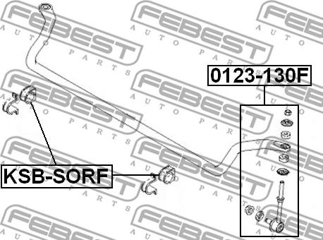 Febest KSB-SORF - Втулка стабилизатора KIA SORENTO I 02- перед. мост Пр-во FEBEST autozip.com.ua