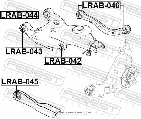 Febest LRAB-045 - Сайлентблок, важіль підвіски колеса autozip.com.ua