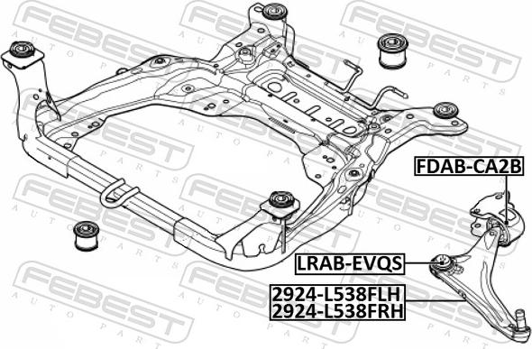 Febest LRAB-EVQS - Сайлентблок, важіль підвіски колеса autozip.com.ua