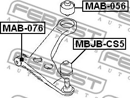 Febest MAB-056 - Сайлентблок, важеля підвіски колеса autozip.com.ua