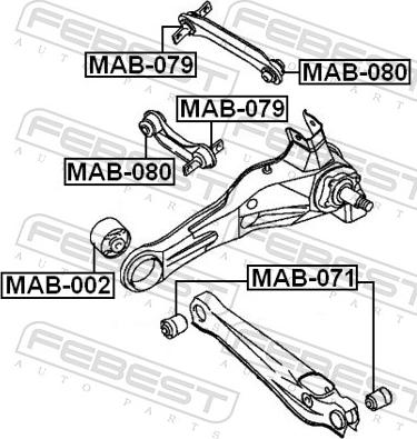 Febest MAB-071 - Сайлентблок, важіль підвіски колеса autozip.com.ua