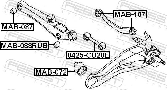 Febest MAB-088RUB - Сайлентблок, важіль підвіски колеса autozip.com.ua