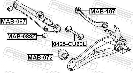 Febest MAB-088Z - Сайлентблок, важіль підвіски колеса autozip.com.ua
