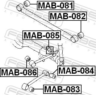 Febest MAB-082 - Сайлентблок, важіль підвіски колеса autozip.com.ua