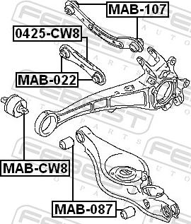 Febest MAB-022 - Сайлентблок, важіль підвіски колеса autozip.com.ua