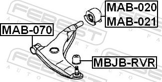 Febest MAB-070 - Сайлентблок, важіль підвіски колеса autozip.com.ua