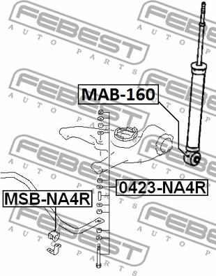 Febest MAB-160 - Сайлентблок стійки, амортизатора autozip.com.ua