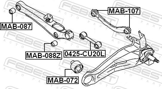 Febest MAB-107 - Сайлентблок, важіль підвіски колеса autozip.com.ua