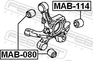 Febest MAB-114 - Сайлентблок, важіль підвіски колеса autozip.com.ua