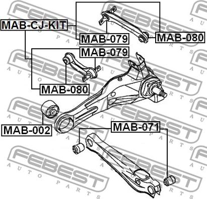 Febest MAB-CJ-KIT - Сайлентблок, важеля підвіски колеса autozip.com.ua