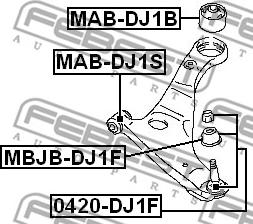 Febest MAB-DJ1S - Сайлентблок, важеля підвіски колеса autozip.com.ua