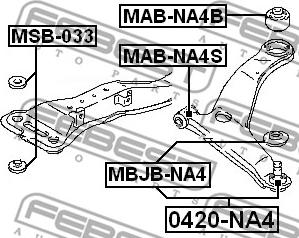 Febest MAB-NA4B - Сайлентблок, важеля підвіски колеса autozip.com.ua