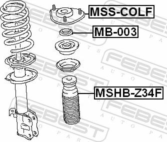 Febest MB-003 - Підшипник кочення, опора стійки амортизатора autozip.com.ua