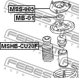 Febest MSS-005 - Опора стійки амортизатора, подушка autozip.com.ua