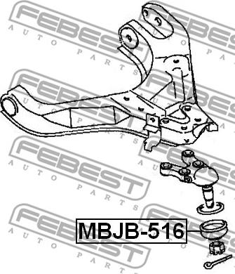 Febest MBJB-516 - Ремонтний комплект, що несуть / напрямні шарніри autozip.com.ua