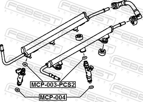 Febest MCP-003-PCS2 - Кільце ущільнювача, клапанна форсунка autozip.com.ua