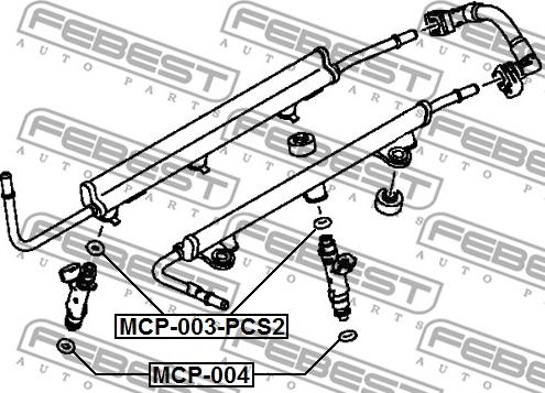 Febest MCP-003-PCS2 - Кільце ущільнювача, клапанна форсунка autozip.com.ua