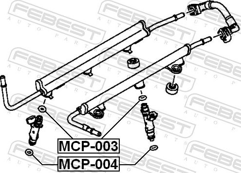 Febest MCP-003 - Кільце ущільнювача, клапанна форсунка autozip.com.ua