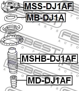 Febest MD-DJ1AF - Відбійник, буфер амортизатора autozip.com.ua