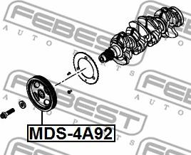 Febest MDS-4A92 - Ремінний шків, колінчастий вал autozip.com.ua