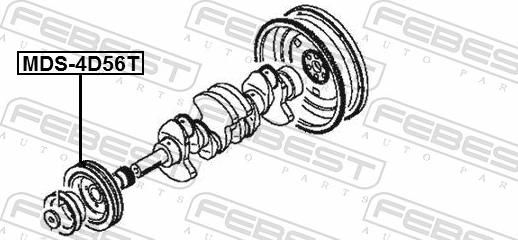 Febest MDS-4D56 - Ремінний шків, колінчастий вал autozip.com.ua
