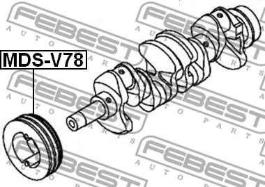 Febest MDS-V78 - Ремінний шків, колінчастий вал autozip.com.ua