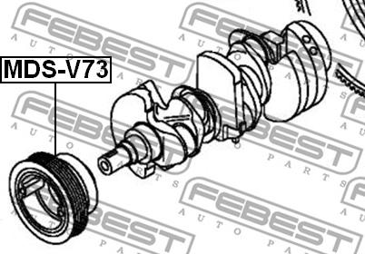 Febest MDS-V73 - Ремінний шків, колінчастий вал autozip.com.ua