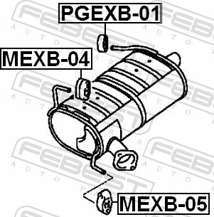 Febest PGEXB-01 - Кронштейн, втулка, система випуску autozip.com.ua
