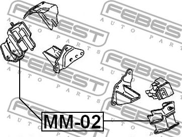 Febest MM-02 - Подушка двигателя MITSUBISHI PAJERO II V14W-V55W 1991-2004 пр-во FEBEST autozip.com.ua