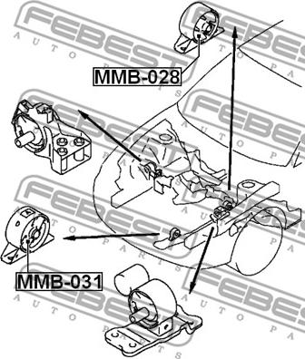 Febest MMB-031 - Подушка, підвіска двигуна autozip.com.ua