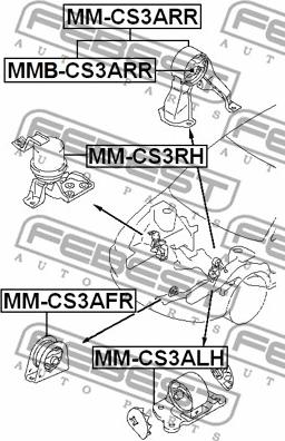 Febest MM-CS3AFR - Подушка, підвіска двигуна autozip.com.ua