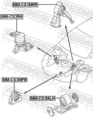 Febest MM-CS3MLH - Подушка, підвіска двигуна autozip.com.ua