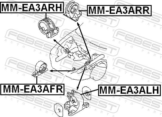Febest MM-EA3AFR - Подушка, підвіска двигуна autozip.com.ua