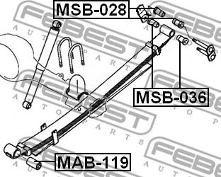 Febest MSB-036 - Втулка рессоры MITSUBISHI L200.L300.L400 86- задн. мост с двух сторон Пр-во FEBEST autozip.com.ua