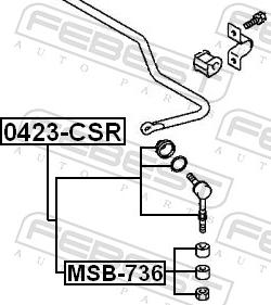 Febest MSB-736 - Ремкомплект, сполучна тяга стабілізатора autozip.com.ua