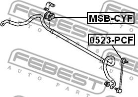 Febest MSB-CYF - Втулка стабилизатора MITSUBISHI LANCER VIII 08- перед. мост Пр-во FEBEST autozip.com.ua