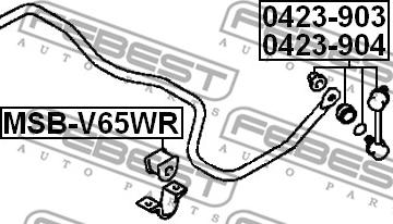 Febest MSB-V65WR - Втулка, стабілізатор autozip.com.ua